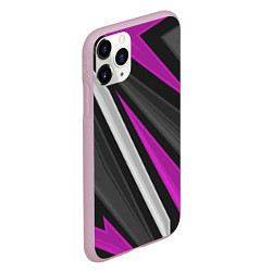 Чехол iPhone 11 Pro матовый Спортивные линии, цвет: 3D-розовый — фото 2