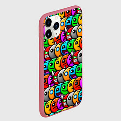 Чехол iPhone 11 Pro матовый Geometry Dash: Pattern Z, цвет: 3D-малиновый — фото 2