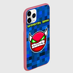 Чехол iPhone 11 Pro матовый Geometry Dash, цвет: 3D-малиновый — фото 2