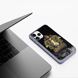 Чехол iPhone 11 Pro матовый Valheim викинг и львы, цвет: 3D-светло-сиреневый — фото 2