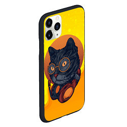 Чехол iPhone 11 Pro матовый D j Cat Кот диджей, цвет: 3D-черный — фото 2