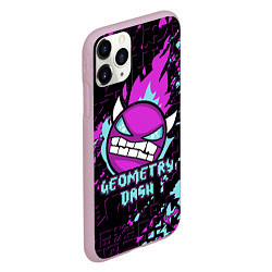 Чехол iPhone 11 Pro матовый Geometry Dash, цвет: 3D-розовый — фото 2