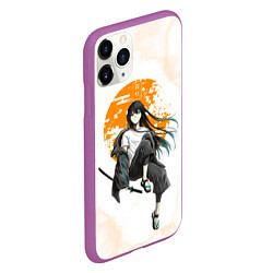 Чехол iPhone 11 Pro матовый Муичиро Токито Kimetsu no Yaiba, цвет: 3D-фиолетовый — фото 2