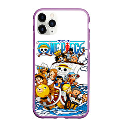 Чехол iPhone 11 Pro матовый ONE PIECE ВАН ПИС МОРЕ, цвет: 3D-фиолетовый