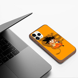 Чехол iPhone 11 Pro матовый Kid Goku, цвет: 3D-коричневый — фото 2