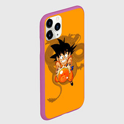 Чехол iPhone 11 Pro матовый Kid Goku, цвет: 3D-фиолетовый — фото 2