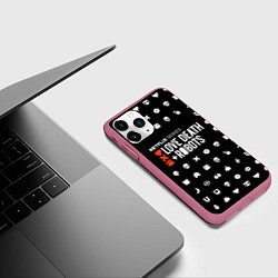 Чехол iPhone 11 Pro матовый LOVE DEATH ROBOTS $$$, цвет: 3D-малиновый — фото 2
