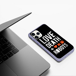 Чехол iPhone 11 Pro матовый Love Death Robots, цвет: 3D-светло-сиреневый — фото 2