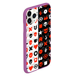Чехол iPhone 11 Pro матовый ЛЮБОВЬ СМЕРТЬ И РОБОТЫ УЗОР, цвет: 3D-фиолетовый — фото 2