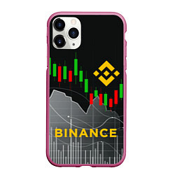 Чехол iPhone 11 Pro матовый BINANCE БИНАНС ГРАФИК, цвет: 3D-малиновый