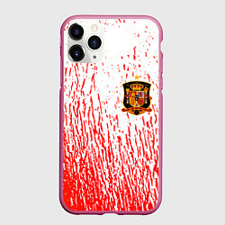 Чехол iPhone 11 Pro матовый Сборная Испании, цвет: 3D-малиновый