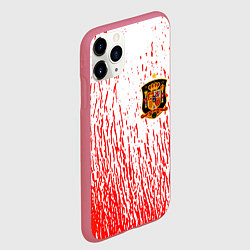 Чехол iPhone 11 Pro матовый Сборная Испании, цвет: 3D-малиновый — фото 2