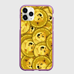 Чехол iPhone 11 Pro матовый DOGECOIN DOGE ДОГИКОИН, цвет: 3D-фиолетовый