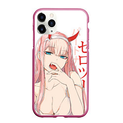 Чехол iPhone 11 Pro матовый Darling in the Franxx Zero Two, цвет: 3D-малиновый