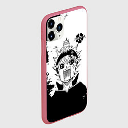 Чехол iPhone 11 Pro матовый Чёрный клевер кричащий Аста, цвет: 3D-малиновый — фото 2