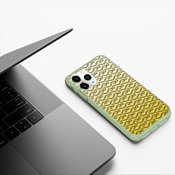 Чехол iPhone 11 Pro матовый Рисованный узор усы червячки, цвет: 3D-салатовый — фото 2