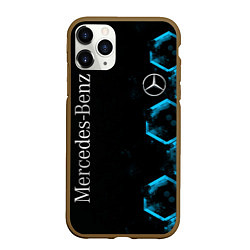 Чехол iPhone 11 Pro матовый Mercedes Мерседес Неон, цвет: 3D-коричневый