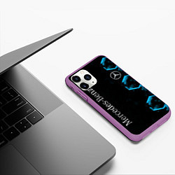 Чехол iPhone 11 Pro матовый Mercedes Мерседес Неон, цвет: 3D-фиолетовый — фото 2