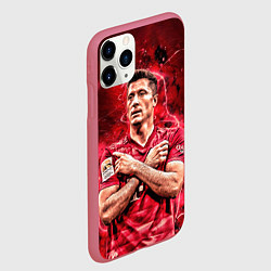 Чехол iPhone 11 Pro матовый Левандовски Lewandowski 9, цвет: 3D-малиновый — фото 2