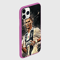 Чехол iPhone 11 Pro матовый Криштиану Роналду Ювентус, цвет: 3D-фиолетовый — фото 2
