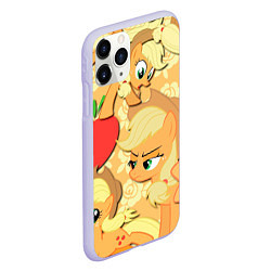 Чехол iPhone 11 Pro матовый Applejack pattern, цвет: 3D-светло-сиреневый — фото 2