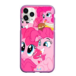 Чехол iPhone 11 Pro матовый Pinkie Pie pattern, цвет: 3D-фиолетовый