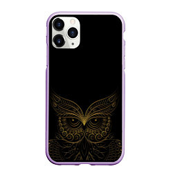 Чехол iPhone 11 Pro матовый Золотая сова, цвет: 3D-сиреневый