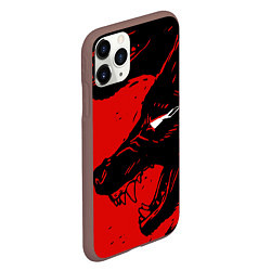 Чехол iPhone 11 Pro матовый Красный волк 3D, цвет: 3D-коричневый — фото 2