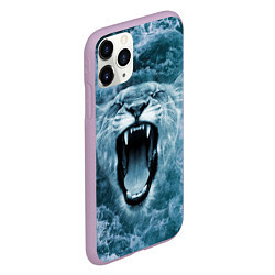 Чехол iPhone 11 Pro матовый Львица в бушующих волнах, цвет: 3D-сиреневый — фото 2