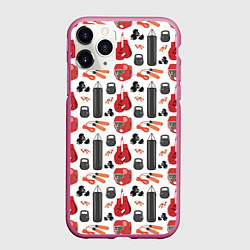 Чехол iPhone 11 Pro матовый Бокс, цвет: 3D-малиновый