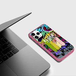 Чехол iPhone 11 Pro матовый АЛОХА ГАВАЙИ ALOHA HAWAII, цвет: 3D-малиновый — фото 2