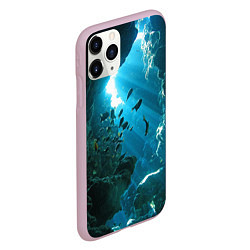 Чехол iPhone 11 Pro матовый Коралловые рыбки, цвет: 3D-розовый — фото 2