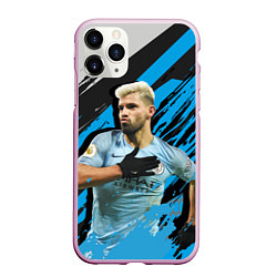 Чехол iPhone 11 Pro матовый Серхио Агуэро, цвет: 3D-розовый