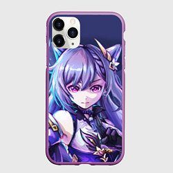 Чехол iPhone 11 Pro матовый Keqing - Genshin Impact, цвет: 3D-фиолетовый