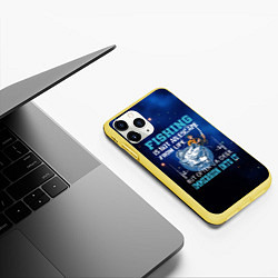 Чехол iPhone 11 Pro матовый FISHING PLANET Рыбалка, цвет: 3D-желтый — фото 2