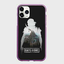 Чехол iPhone 11 Pro матовый Days gone силуэт Дикона, цвет: 3D-фиолетовый