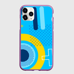 Чехол iPhone 11 Pro матовый Геометрические фигуры, цвет: 3D-фиолетовый
