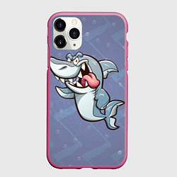 Чехол iPhone 11 Pro матовый Акула, цвет: 3D-малиновый