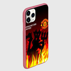 Чехол iPhone 11 Pro матовый MANCHESTER UNITED ДЬЯВОЛ, цвет: 3D-малиновый — фото 2