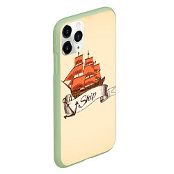 Чехол iPhone 11 Pro матовый Корабль Ship, цвет: 3D-салатовый — фото 2
