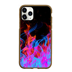 Чехол iPhone 11 Pro матовый ТРИ ОГНЯ FIRE СИНИЙ ОГОНЬ, цвет: 3D-коричневый