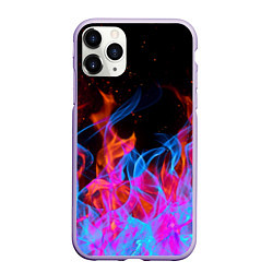 Чехол iPhone 11 Pro матовый ТРИ ОГНЯ FIRE СИНИЙ ОГОНЬ, цвет: 3D-светло-сиреневый