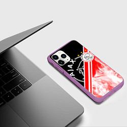 Чехол iPhone 11 Pro матовый FC AJAX AMSTERDAM ФК АЯКС, цвет: 3D-фиолетовый — фото 2