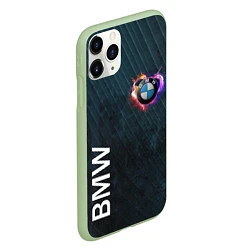 Чехол iPhone 11 Pro матовый BMW Heart Grooved Texture, цвет: 3D-салатовый — фото 2