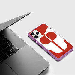 Чехол iPhone 11 Pro матовый Костюм Омни-Мэна, цвет: 3D-фиолетовый — фото 2