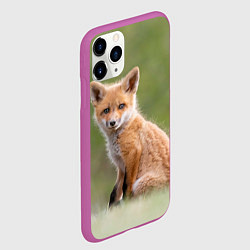Чехол iPhone 11 Pro матовый Лисенок, цвет: 3D-фиолетовый — фото 2