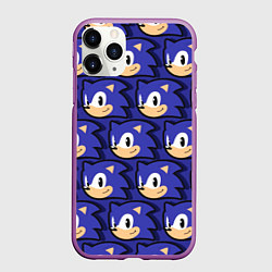 Чехол iPhone 11 Pro матовый Sonic pattern, цвет: 3D-фиолетовый