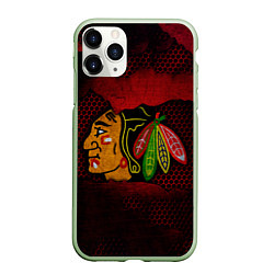 Чехол iPhone 11 Pro матовый CHICAGO NHL, цвет: 3D-салатовый