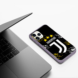 Чехол iPhone 11 Pro матовый JUVENTUS ЮВЕНТУС КРАСКА, цвет: 3D-серый — фото 2
