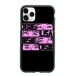 Чехол iPhone 11 Pro матовый Black pink eyes